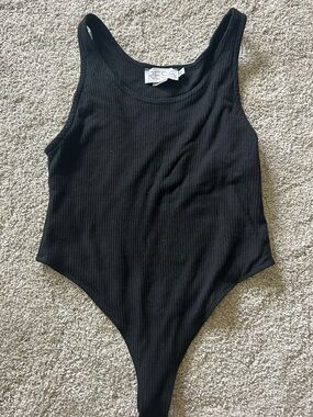 RESA Black Ribbed bodysuit